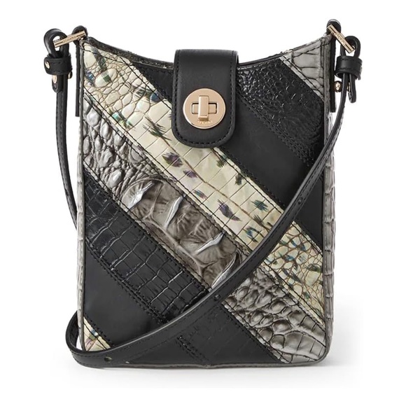 Brahmin Marley Small Leather Crossbody - Black Flashback - Picture 1 of 10